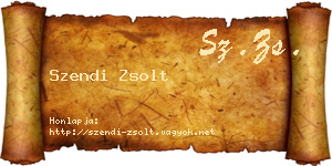 Szendi Zsolt névjegykártya